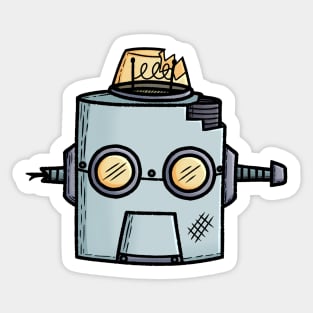 Old Robot Head Sticker